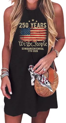 Image of Hotter Than a Hoochie Coochie Mini Dress Women Vintage Country Music Tank Dress Sleeveless Summer Vacation Dress