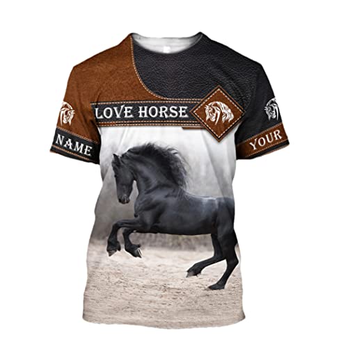 T-shirt cheval imprimé 3D : finis les hauts trop serrés en grande taille XXL