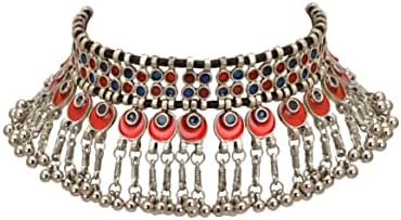Zephyrr Silver Color Choker Necklace With Ghungroo Boho Jewelery For Women And Girls(JAN-2428)