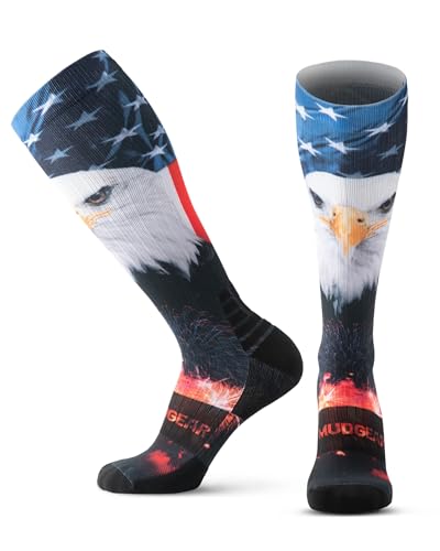 Image of MudGear Graduated Compression Socks, Durable, Sweat-Resistant OCR Performance Socks with Cushioned Footbed, Made in USA