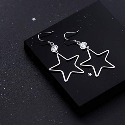 Boucles d'oreilles étoiles S925 femme diamant pendantes uniques mode coréenne
