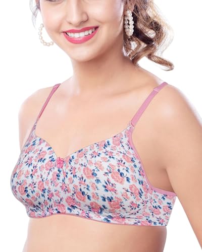 Image of Brida Monica Women's Wide Strap Bra - Soft Hosiery Cotton, Non-Padded, Wireless, Seamless Full Coverage T-Shirt Bra
