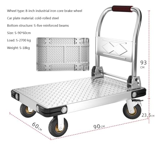 Carrito plegable de plataforma DWNARTS de acero industrial miniatura 2