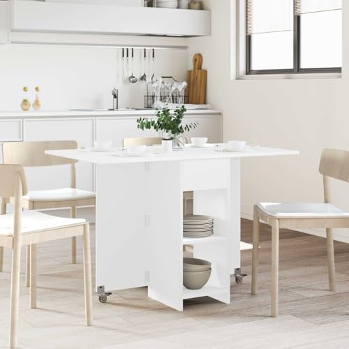 Table de salle à manger moderne 115x70 cm blanche pliable