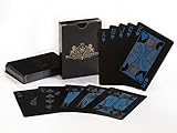 PVC Black Playing Cards-Water Proof, Bendable. Classic and Perfect for Casino or Texas Hold'em Las Vegas Style Adult Parties or Kid Friendly Game Night. Quality Plastic Deck. Pool/Boat/Lake Fun