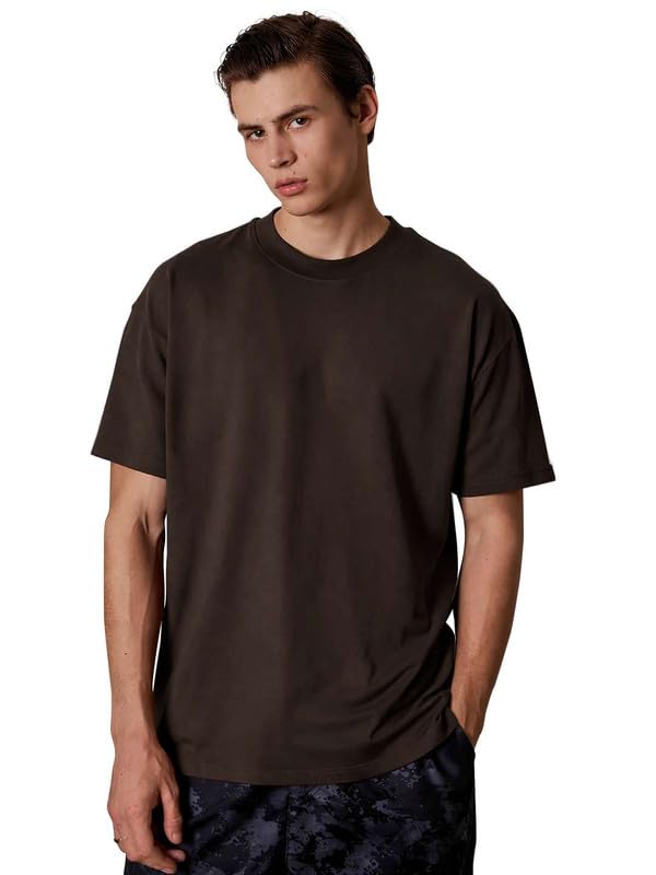 Image of Sleepynuts Men's Regular Fit Round Neck Half Sleeves Solid Casual Wear T-Shirt
