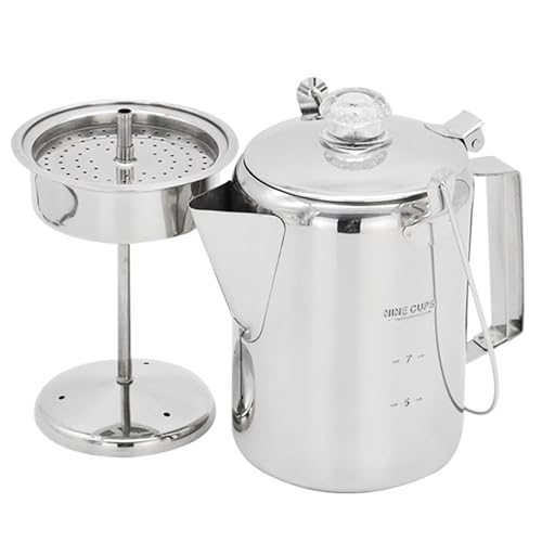 Moynagh Stainless Steel Outdoor Coffee Pots Percolator Large Capacity Coffee Maker With Handle For Campfires Brewing