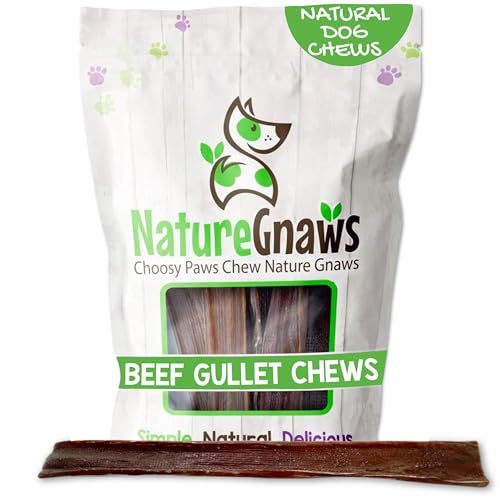 Nature Gnaws Beef Gullet Chews for Large Dogs 9-10