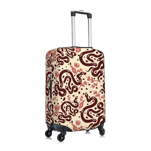 Simple Cute Snake Flower Yellow Luggage Cover Protector Anti-Scratch Washable Fits 18-32 Inch Luggage-Small3