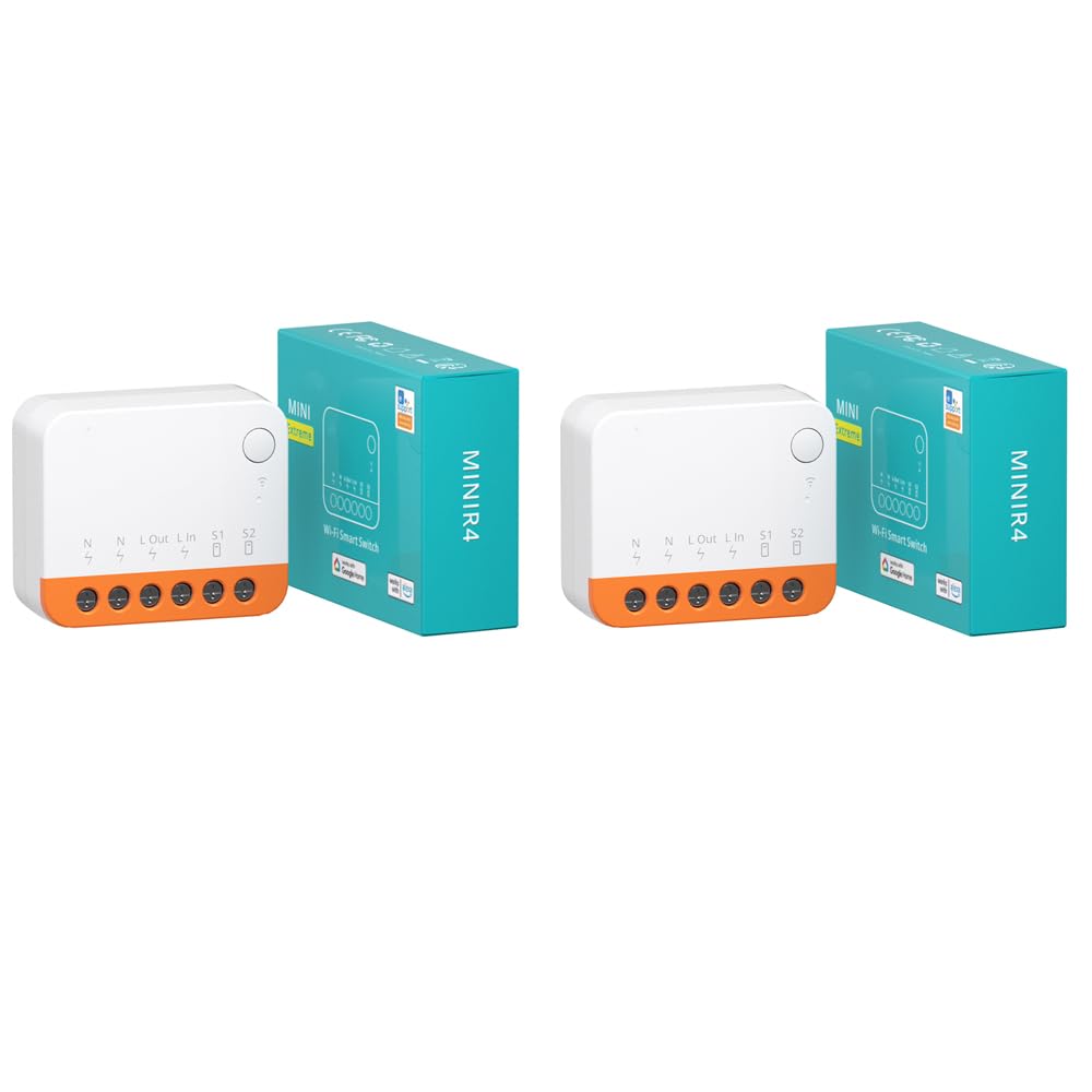 Smilewolf MINI R4 WiFi Smart Switch Wi-Fi 2 way Switch Smart Home Works With eWeLink-Remote R5 S-MATE Wierless Control Via Alexa Google Home (2)