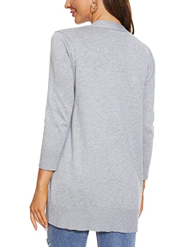 INKOFF Women's 3/4 Sleeve Cardigan Sweater Open Front Knit with Pockets Rib Hem Casual S-XXL4