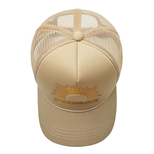 Image of Embroidered Lettering Print Truck Hat Baseball Cap Trucker Mesh Snapback Hat