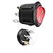 Aexit Red Light Toggle Switches ON-Off SPST Snap in Round Rocker Switch SPST Toggle Switches 3 Pin