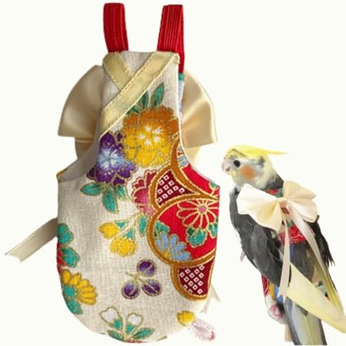Bird Flight Suits Diapers, Parrot Flight Suits Diapers for Quaker Parakeets Cockatiels Flight Suits, Parrot Clothes (Almond A,M)