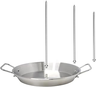 LIANGMEI Stainless Steel Vertical Skewer for Barbecue Grill, BBQ Vertical Skewer Barbecue Spit Skewer Grill Vertical Spit Stand Up Barbecue Grill Steel Skewers with 3 Removable Spikes (8,10,12 Inch)