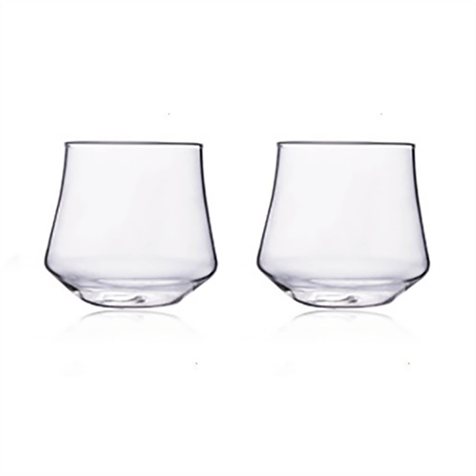 Vasos de cristal de borosilicato TOMYEUS pack de 2 tazas transparentes de 400ml para jugo y whisky