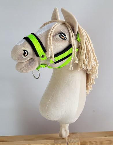 Licou de qualité supérieure pour Hobby Horse A3 vert néon et fourrure