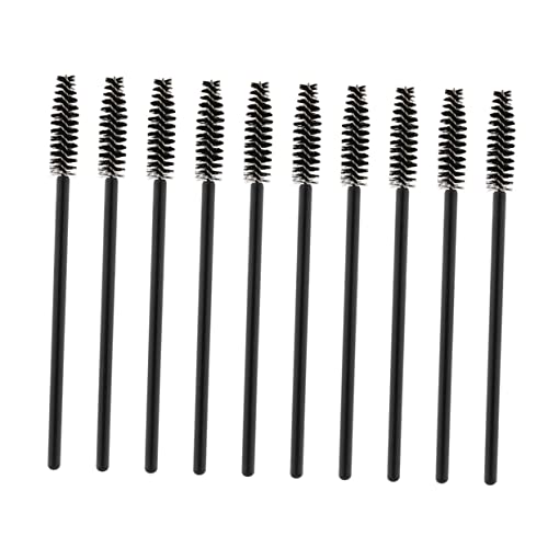 HAPINARY 50pcs Silicone Handle Artificial Fiber Bristles Eyelash Disposable Lash Curler Makeup Brush for Lash Extensions Daily Eye Makeup Helper