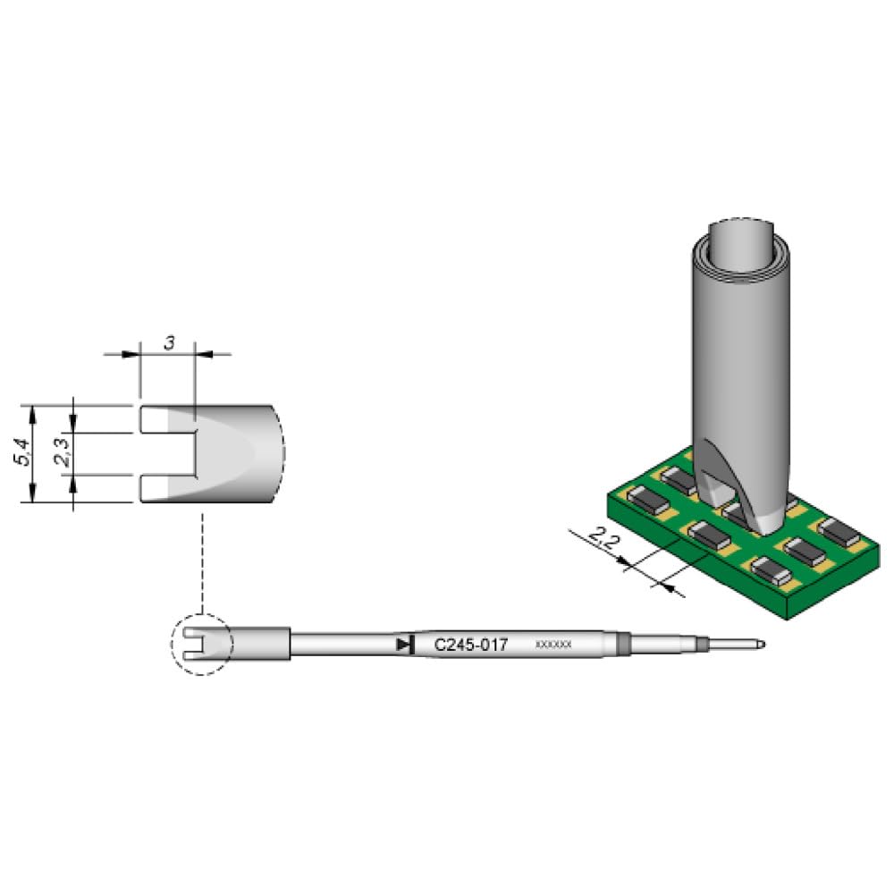 JBC C245017 - Cartridge Chip 2.2mm S1