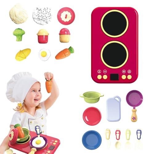 Juego de cocina para niños pequeños, juguetes educativos con sonidos y luces para cocina, juguetes educativos para niñas, niños, cumpleaños, guardería