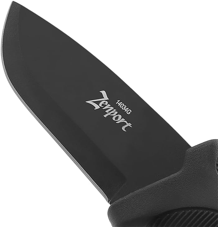 Zenport 14034G Hunting Knife, 9-Inch, 4.2 Inch Stainless Steel Blade, Black - 3 Pack