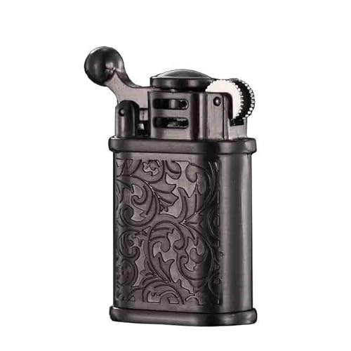 Retro aansteker in de vorm van een kerosine slijpschijf, draagbare metalen aansteker met open vlam, recyclebare kerosinebrandstof, geschikt for verzameling, cadeau en persoonlijk gebruik.(C)