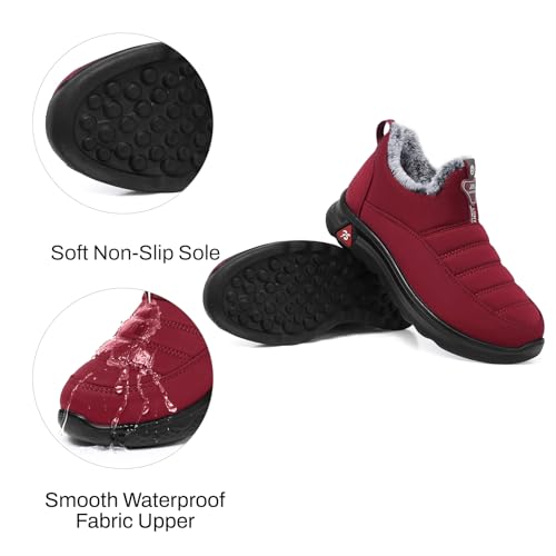 Image of SHIBEVER Winter Boots for Women Warm: Comfortable Slip on Ankle Snow Boots