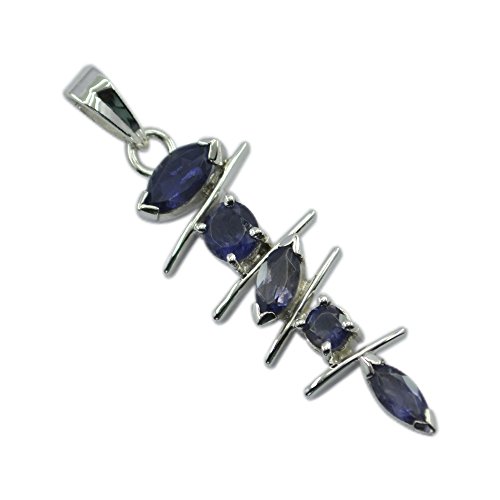 Pendentif iolite naturel argent sterling au quotidien style bohème