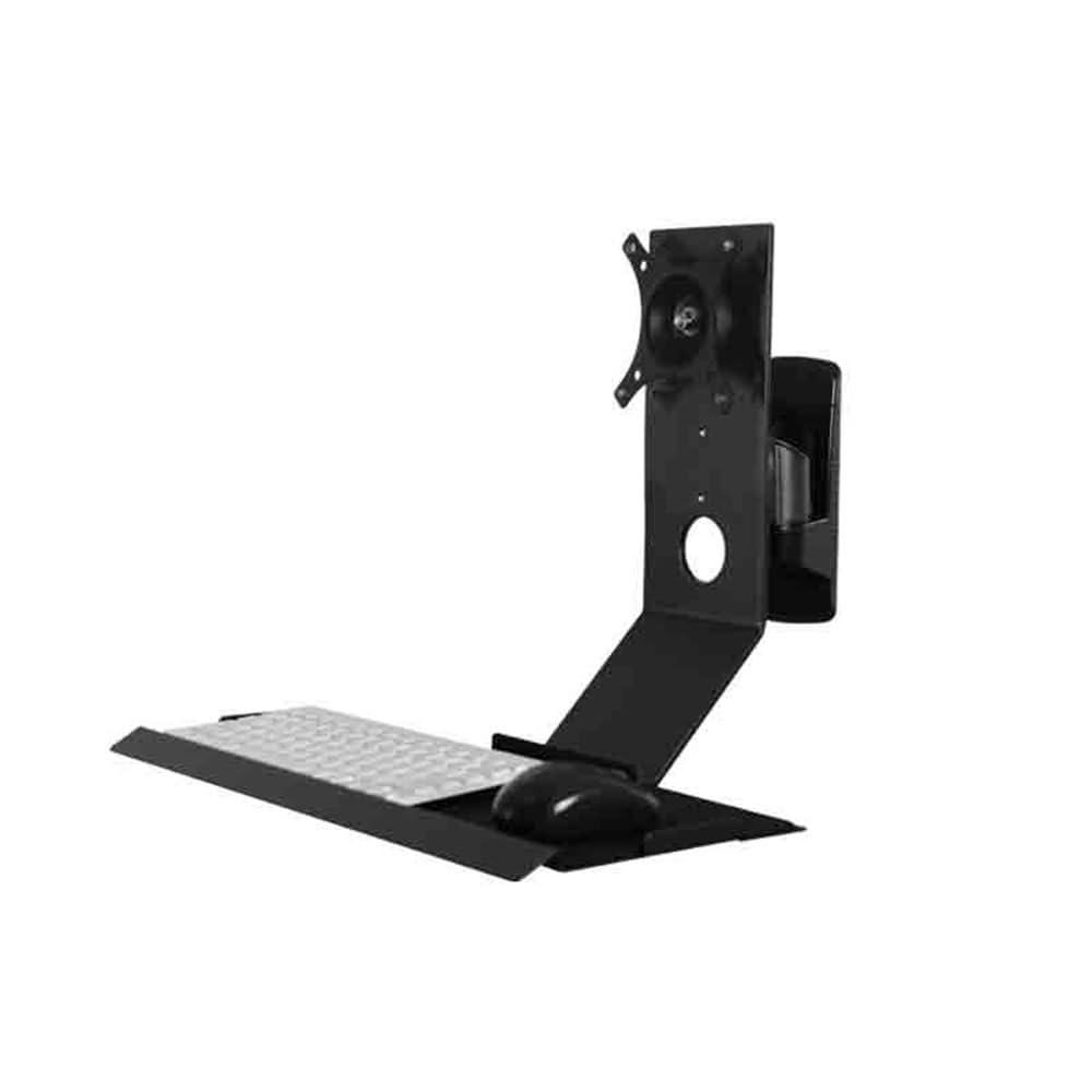 Aioneer Monitor Arm Swivel Head Monitor Stand With Engineered Tray Foldable 90° Black Stand Arm Monitor Mount Arm
