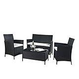 mobiliario terraza bambu Easy-to-Clean Glass Tabletop, all Waterproof Cushions Covers are Machine Washable