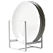 Metal Plate Dish Organizer Holder Rack Stand for Kitchen Cabinet, Counter and Cupboard (Small, White)