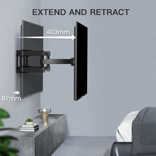 PERLESMITH TV Wandhalterung, Schwenkbare Neigbare TV Halterung für 26-70 Zoll Flach & Curved Fernseher oder Monitor bis zu 45kg, Wandhalterung Fernseher max.VESA 400x400mm – Bild 7