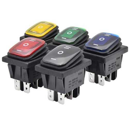 Interruptor basculante KCD4 para paneles solares camper y sistemas de doble batería 12V 24V
