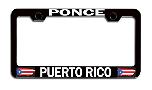 Makoroni - Ponce Puerto RICO Puerto Rico Rican Bl Steel License Plate Frame, License Tag Holder