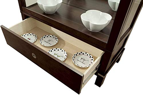 Howard Miller Williamson Curio Cabinet 680-515 – Espresso Finish Home Decor, Full-Extension Drawer, Five Glass Shelves, Six Level Display Case, Locking Slide Door, Halogen Light #TOP2