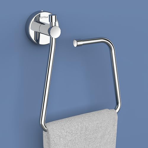 Image of Plantex Stainless Steel Towel Ring for Bathroom /Napkin-Towel Hanger /Wash Basin /Bathroom Accessories - (Chrome-Rectangle) - Pack of 1