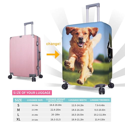 Custom Luggage Cover Personalized Suitcase Cover with Photo Logo Text Double Sided Different Design Customized Elastic Washable Travel Suitcase Protector Cover for Business, 18-21 Inch Luggage3