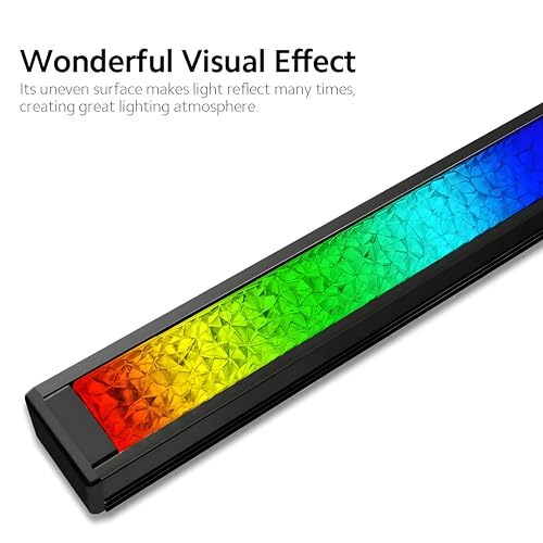 Image of ARGB LED Light Bar 280mm - Diamond-Cut Acrylic RGB Light for PC Cabinet | 5V 3-Pin Addressable Sync | Magnetic Ambient Lighting for Gaming Setup (Set of 1)