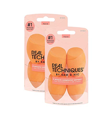 Real Techniques Miracle Complexion Beauty Sponge Makeup Blender, Set of 8
