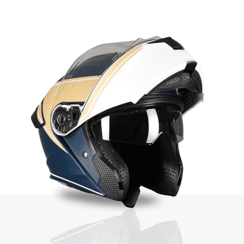 Image of TVS Racing SuperPose Smoked Dual Visor Flip Up Modular Helmet for Men and Women, ISI DOT Certified, ABS Shell, Quick Release Visor, Lightweight, Ventilated, Open Face to Full Face