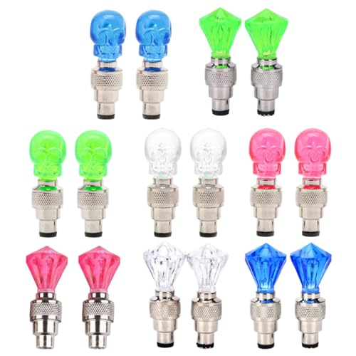 Happyyami 16Pcs Wheel Lamp for Road Bikes Easy to Install Cap Lights Auto Off Feature Enhances Visibility for Safe Riding Mixed Colors for Cycling Enthusiasts
