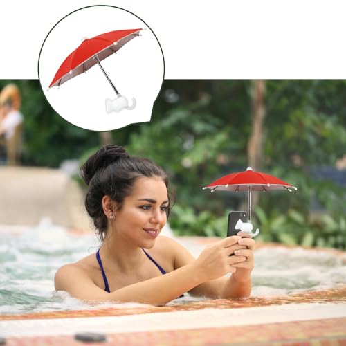 Wzttdm 6Pcs Phone Umbrella Cell, Phone Umbrella for Sun Shad with Suction Cup Stand, Outdoor Sun Phone Umbrella Mobile Holder for Phone with Adjustable Piggy Suction Cup Phone Cell Sunshade - Thumbnail 4