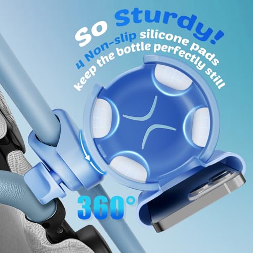 Image of Stroller Cup Holder with Phone Holder, Accessories for Walker Wheelchair | Universal Cup Holder for Bike /Rollator /Scooter Accessories, Fit Uppababy, Nuna, Doona Stroller, Baby Registry Search