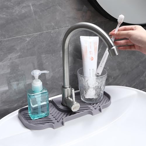 Alfombrilla para grifo de cocina: encimera seca y protector de tres agujeros 5