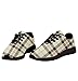 Buffalo Plaid Beige Shoes for Women Men Trail Running Casual Fashion Sneakers Slip-on Tennis Shoes