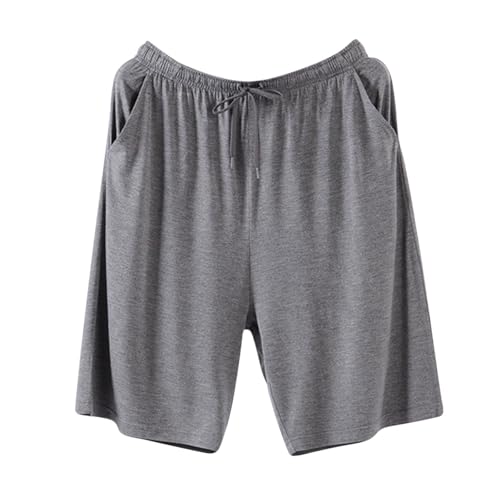 Men's Pajamas Shorts Solid Color Drawstring Lightweight Home Pants Comfy Soft Basic Pajamas Pants with Pockets 2024