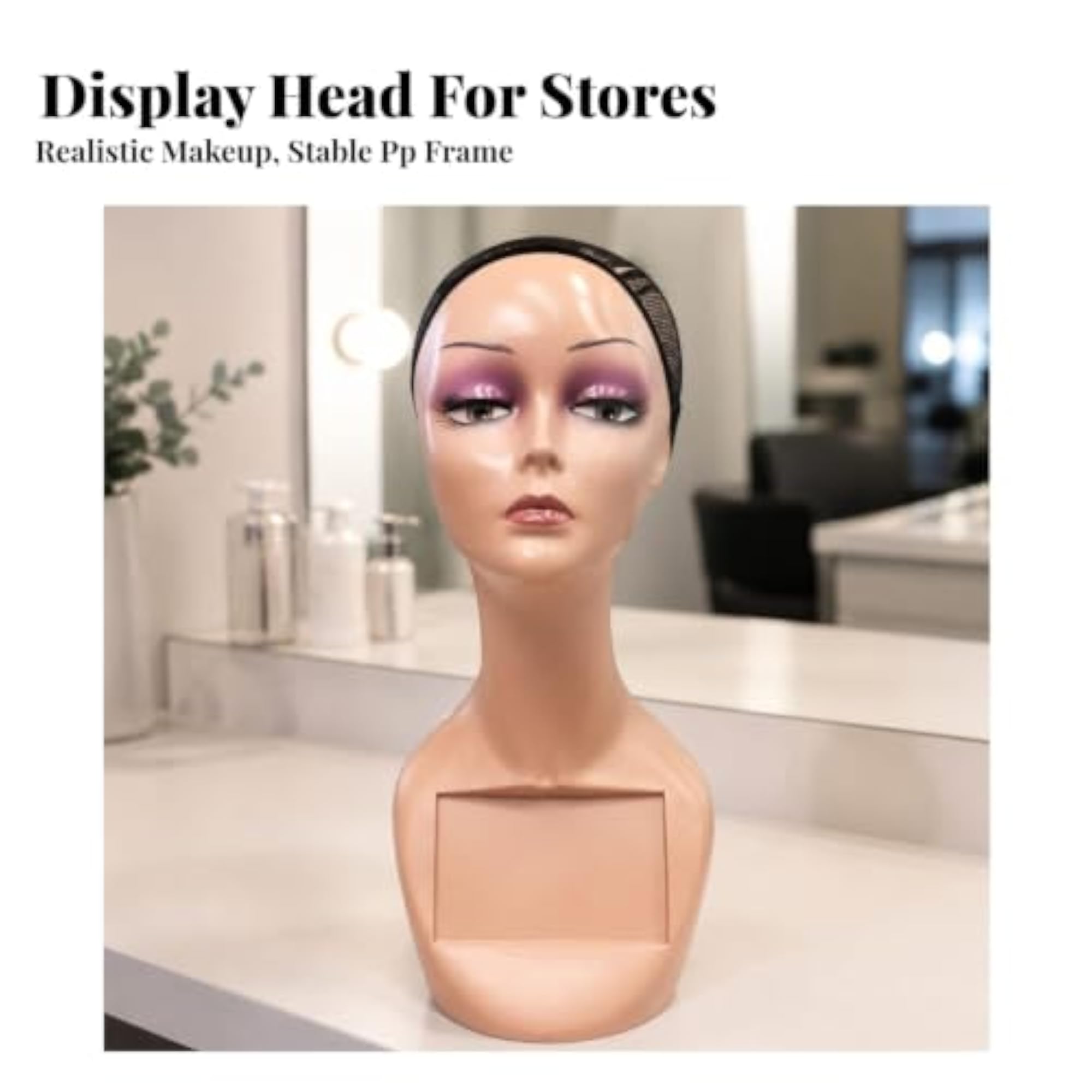 Glossy Bust Display with Base, Professional Use
