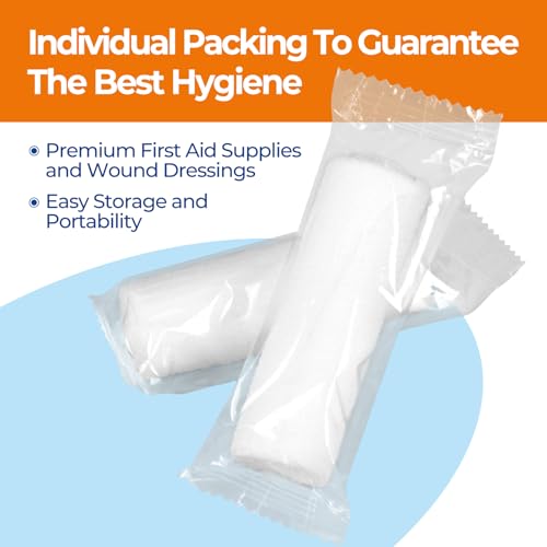 Image of Gauze Rolls Bandages 3 inch x 4.1yds, Conforming Stretch Gauze Bandage 6 Inch, 24 Rolls Individually Wrapped Includes Medical Tape