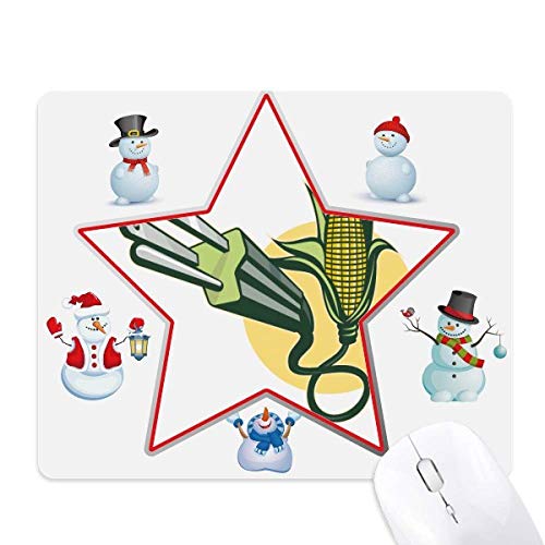 Tapis de souris bonhomme de neige étoile avec guide câble anti-enroulement de fil