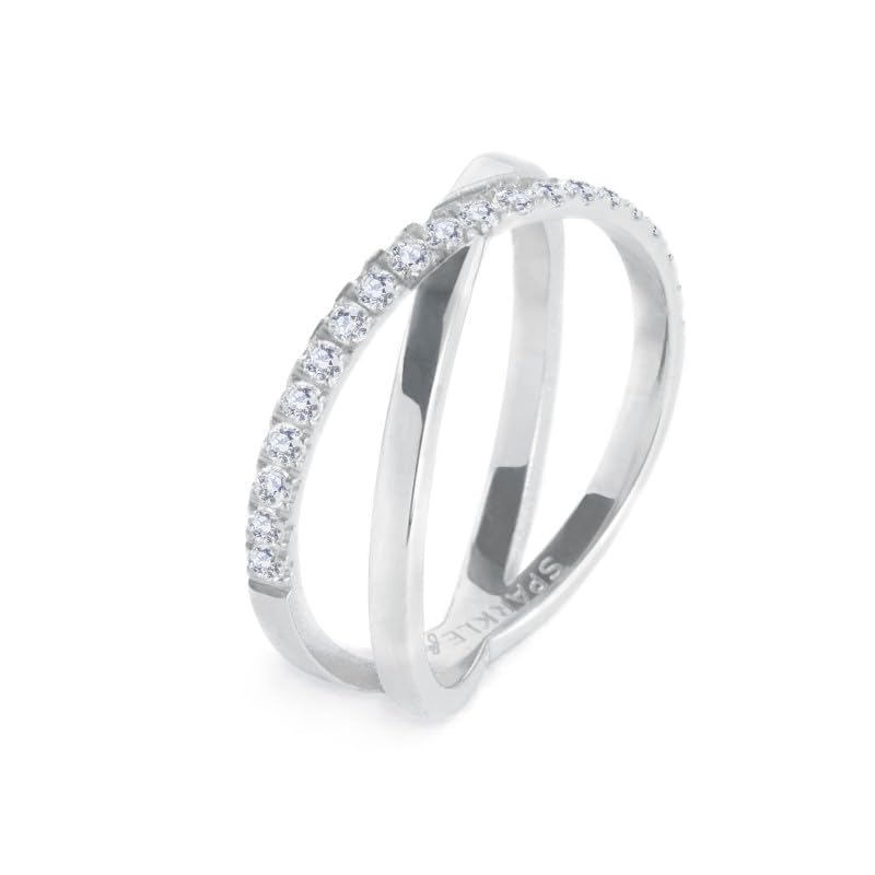 Bague femme Marlù en acier argenté 31AN0014W-10 aux finitions joaillerie